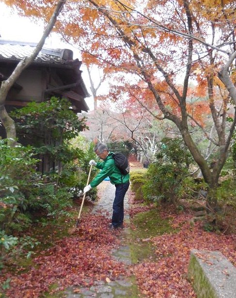 黙々と散り紅葉と格闘