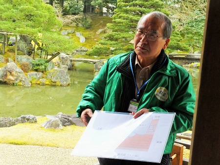 三宝院庭園にて久世西部副部長