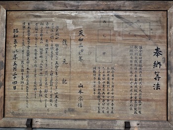 山本宗信奉納の算額(復元)