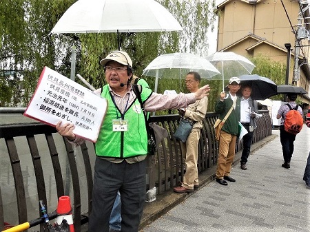 伏見口(京橋)の激戦について説明(森幸弘部長)