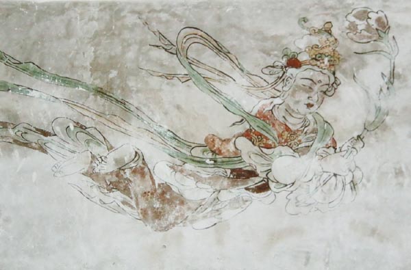 法界寺阿弥陀堂内陣の壁画(重文) 「法界寺壁画写真集より」