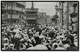 四条寺町の辻回し(昭和10年)